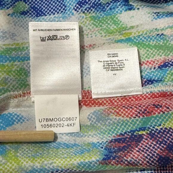 NINE WEST Tank Top M Multicolor Abstract Print Sleeveless Blouse Summer Chic - Picture 5 of 8